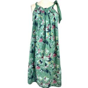 Bellambra Linen Size Medium Floral Watercolor Dress Summer Vacation Coastal